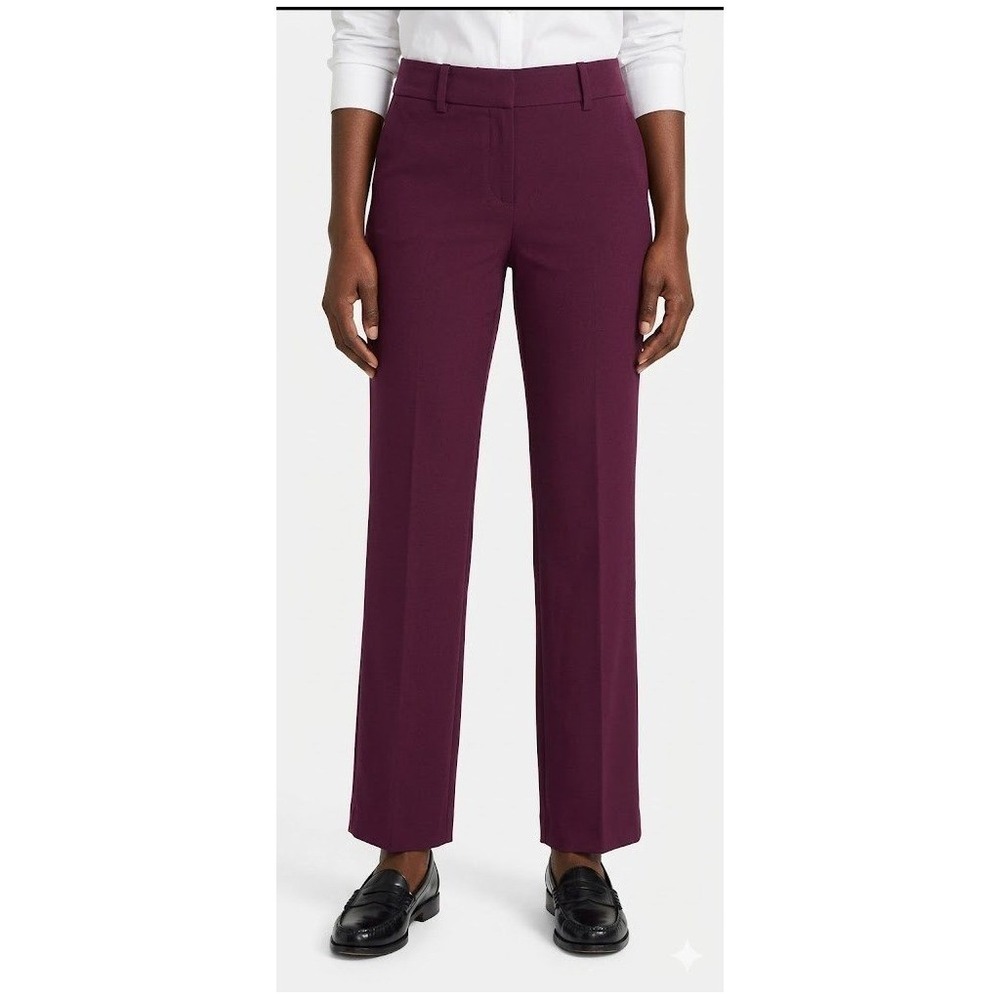 Rebecca Taylor Dress Pants Womens 2 Burgundy Plum Lined Tapered Trousers